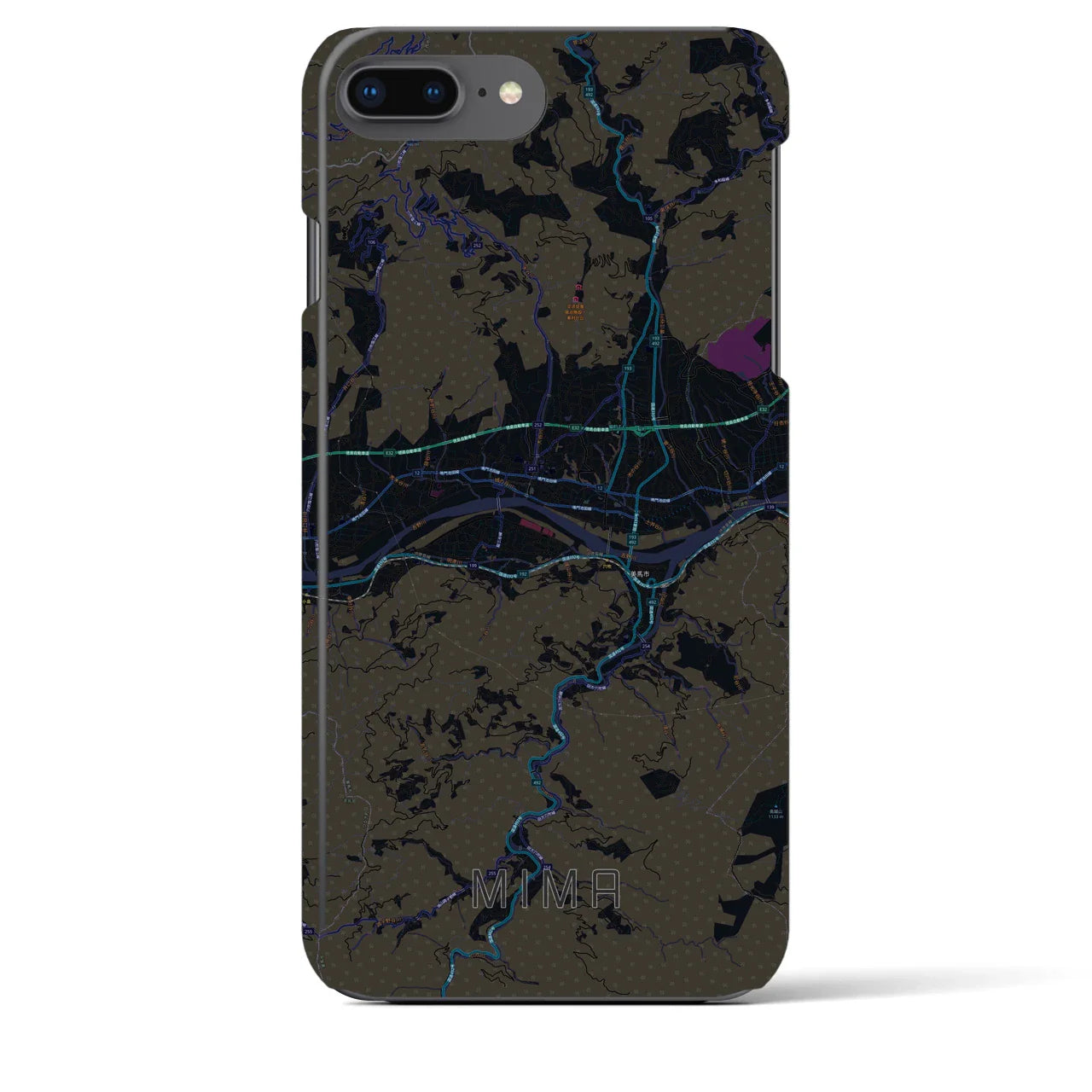 【美馬(徳島県)】地図柄iPhoneケース(バックカバータイプ)