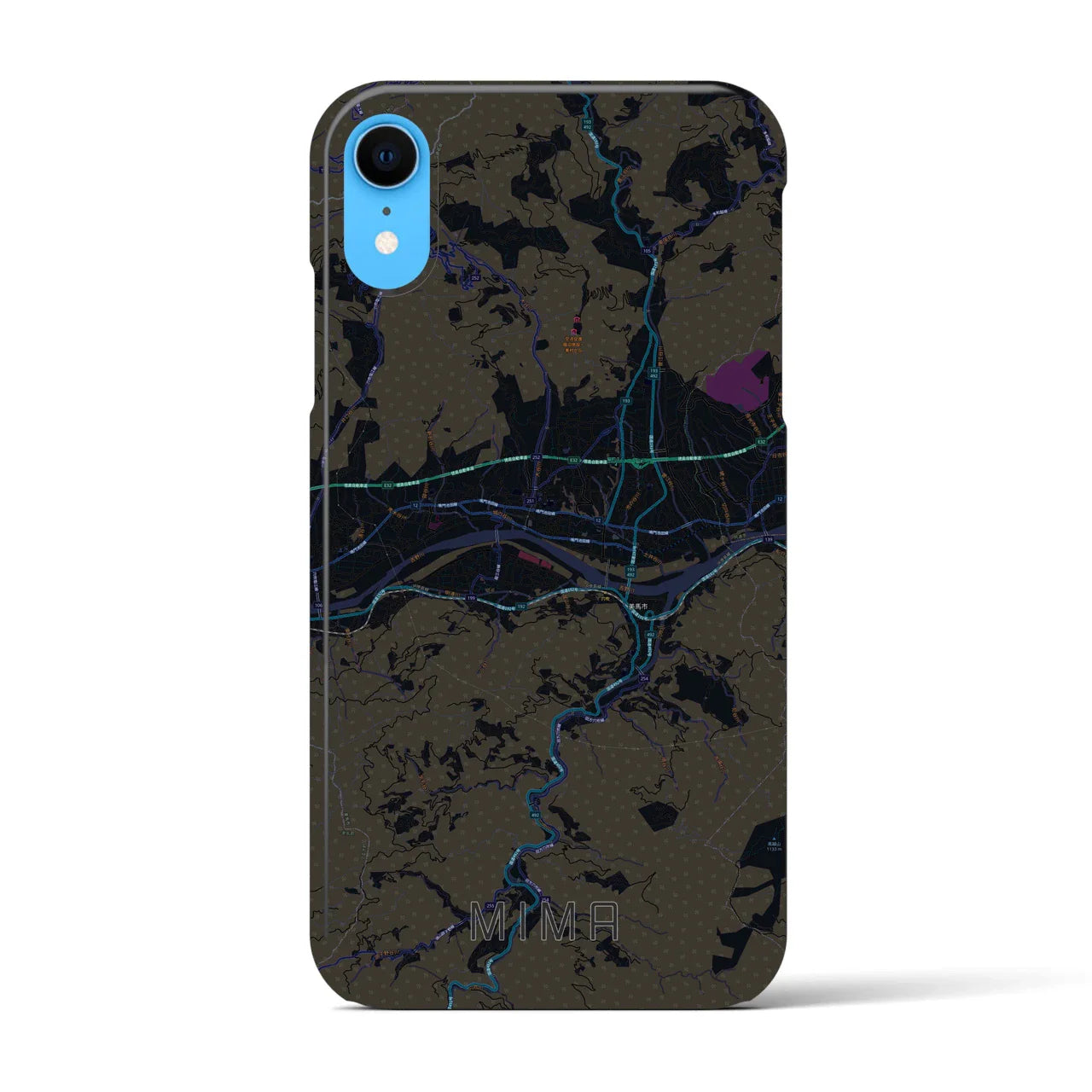 【美馬(徳島県)】地図柄iPhoneケース(バックカバータイプ)