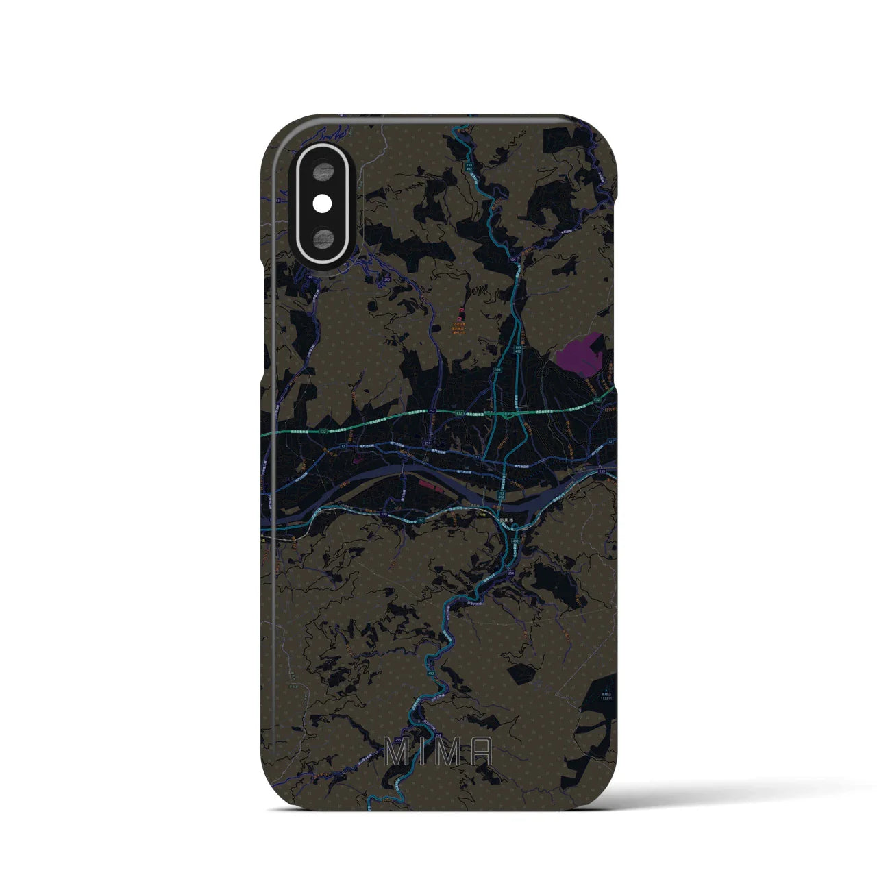 【美馬(徳島県)】地図柄iPhoneケース(バックカバータイプ)