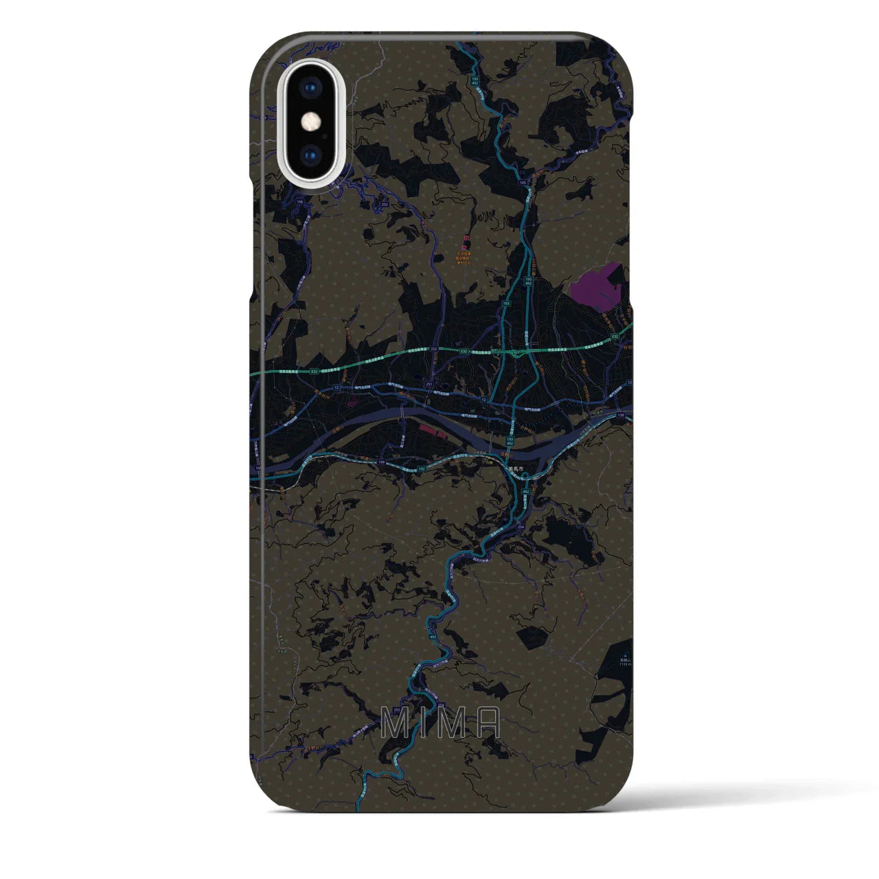 【美馬(徳島県)】地図柄iPhoneケース(バックカバータイプ)
