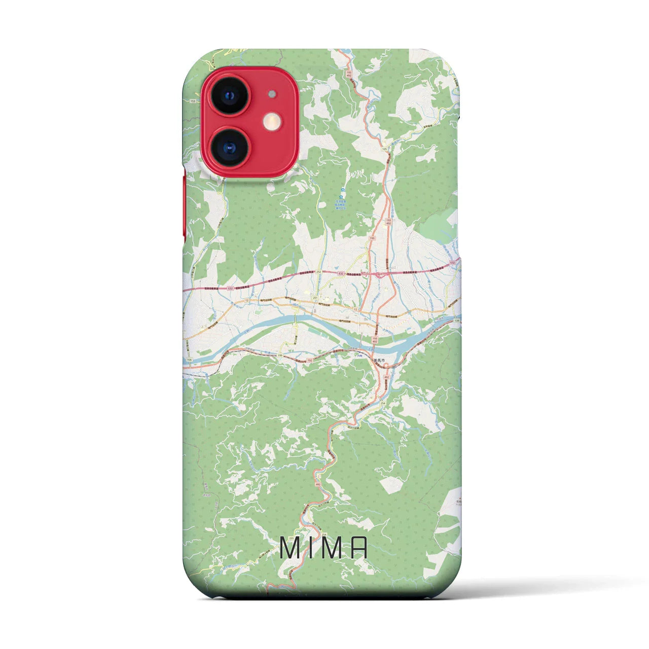 【美馬(徳島県)】地図柄iPhoneケース(バックカバータイプ)