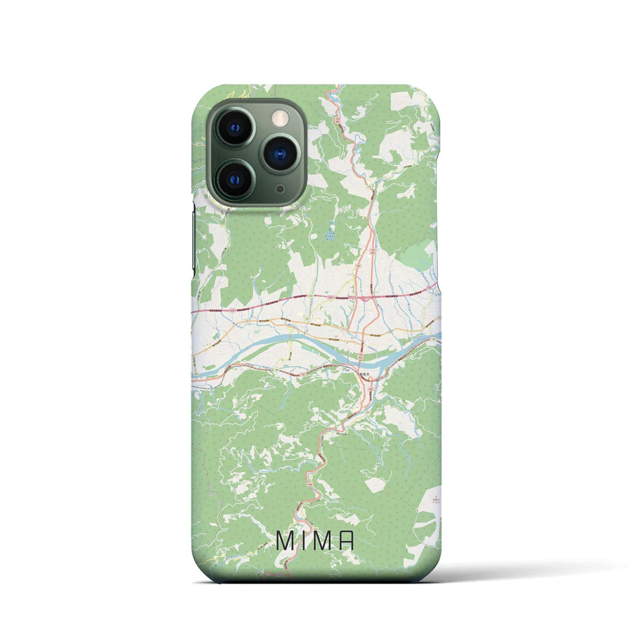 【美馬(徳島県)】地図柄iPhoneケース(バックカバータイプ)