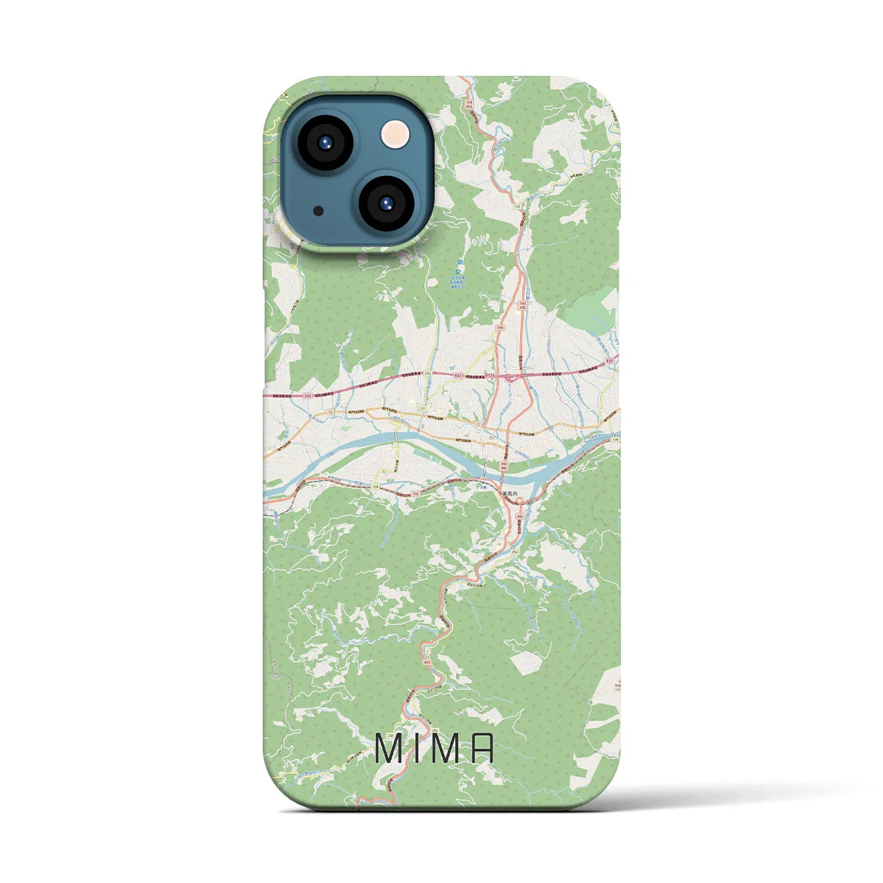 【美馬(徳島県)】地図柄iPhoneケース(バックカバータイプ)