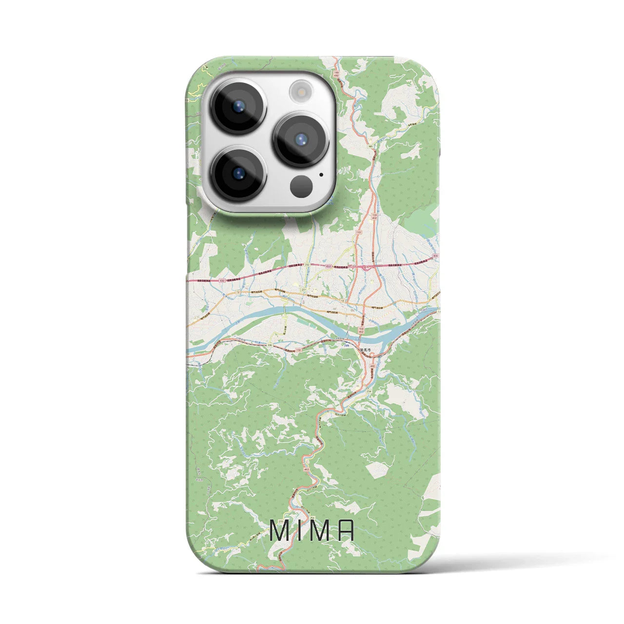 【美馬(徳島県)】地図柄iPhoneケース(バックカバータイプ)