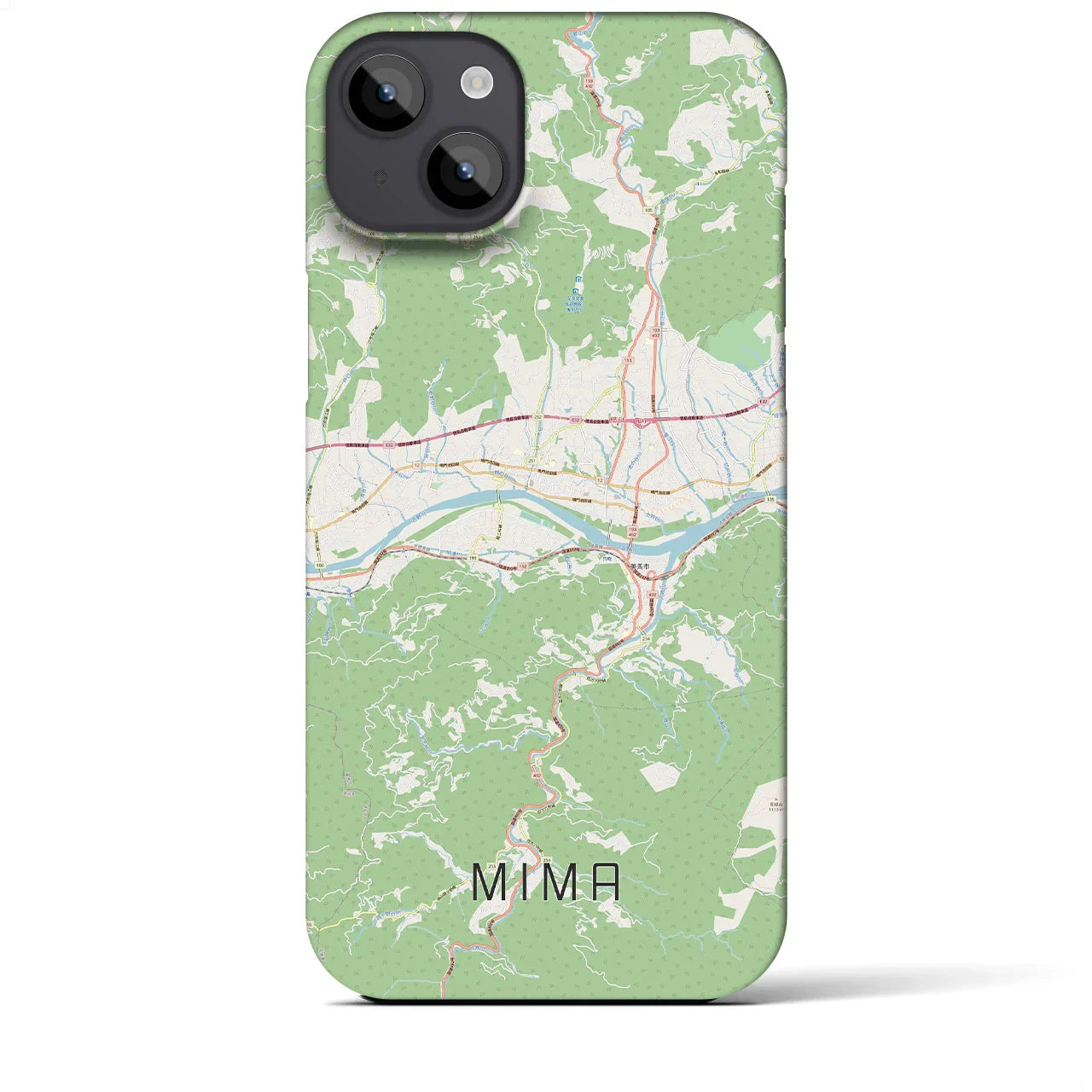 【美馬(徳島県)】地図柄iPhoneケース(バックカバータイプ)