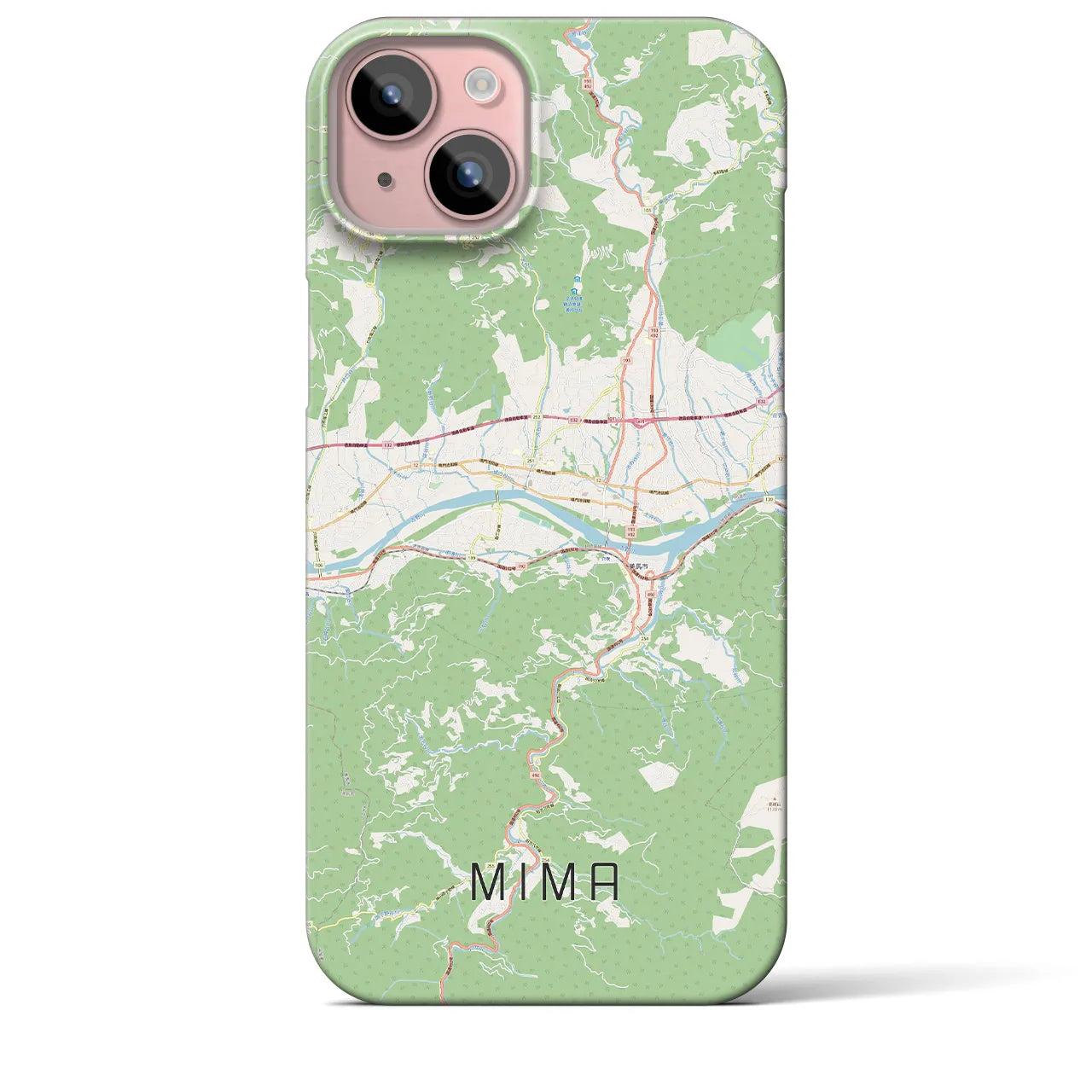 【美馬(徳島県)】地図柄iPhoneケース(バックカバータイプ)