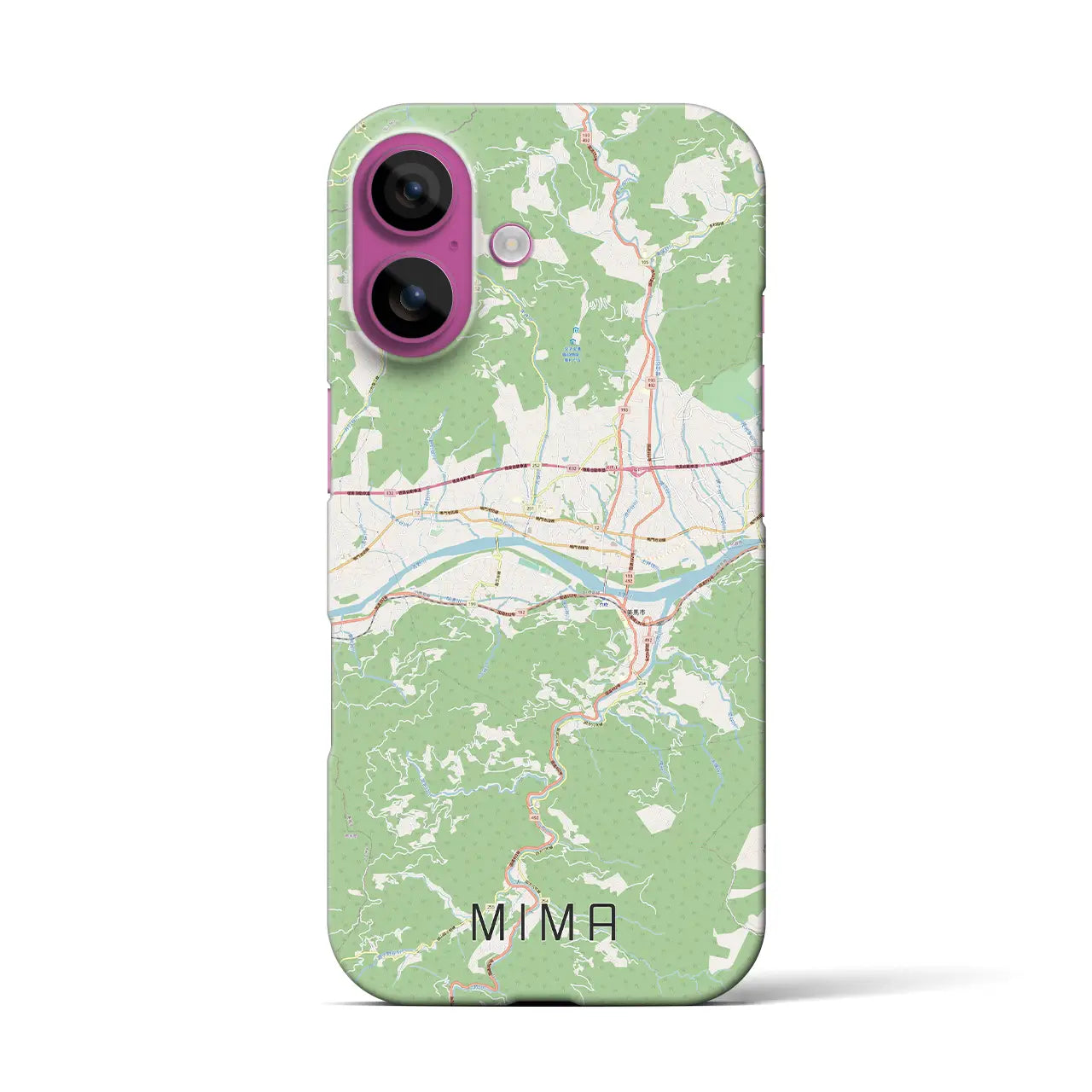 【美馬(徳島県)】地図柄iPhoneケース(バックカバータイプ)
