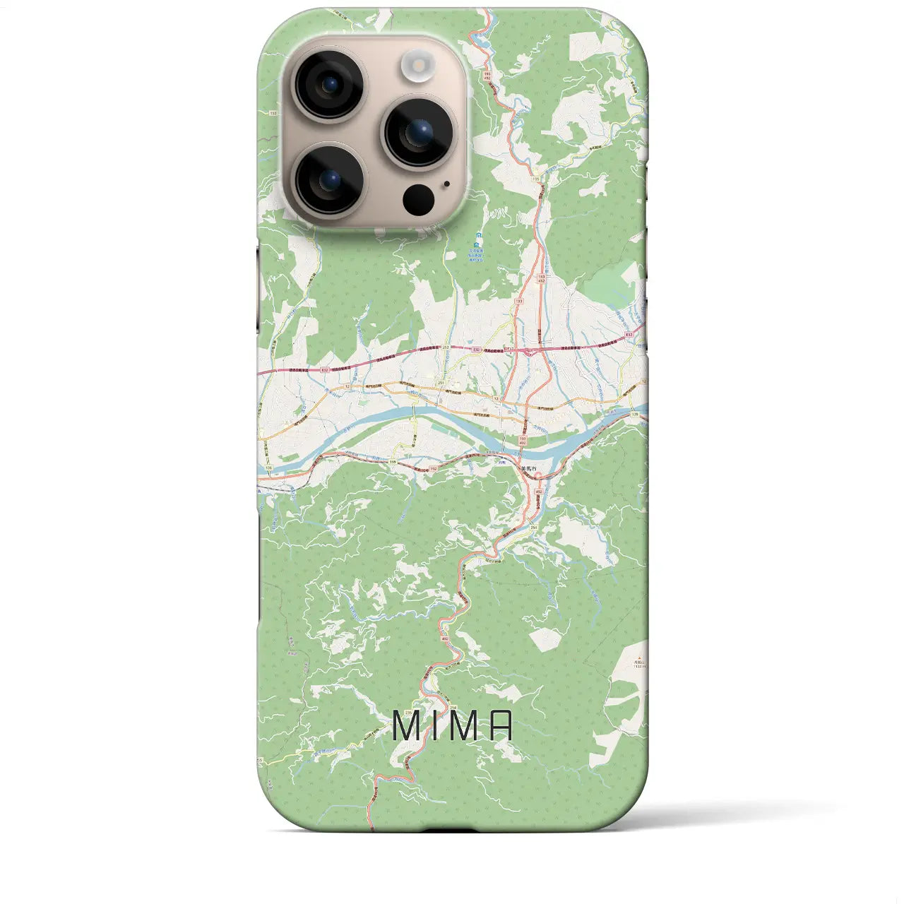 【美馬(徳島県)】地図柄iPhoneケース(バックカバータイプ)