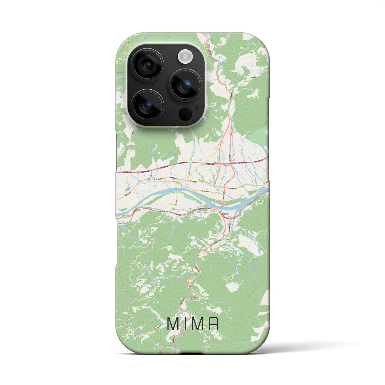 【美馬(徳島県)】地図柄iPhoneケース(バックカバータイプ)
