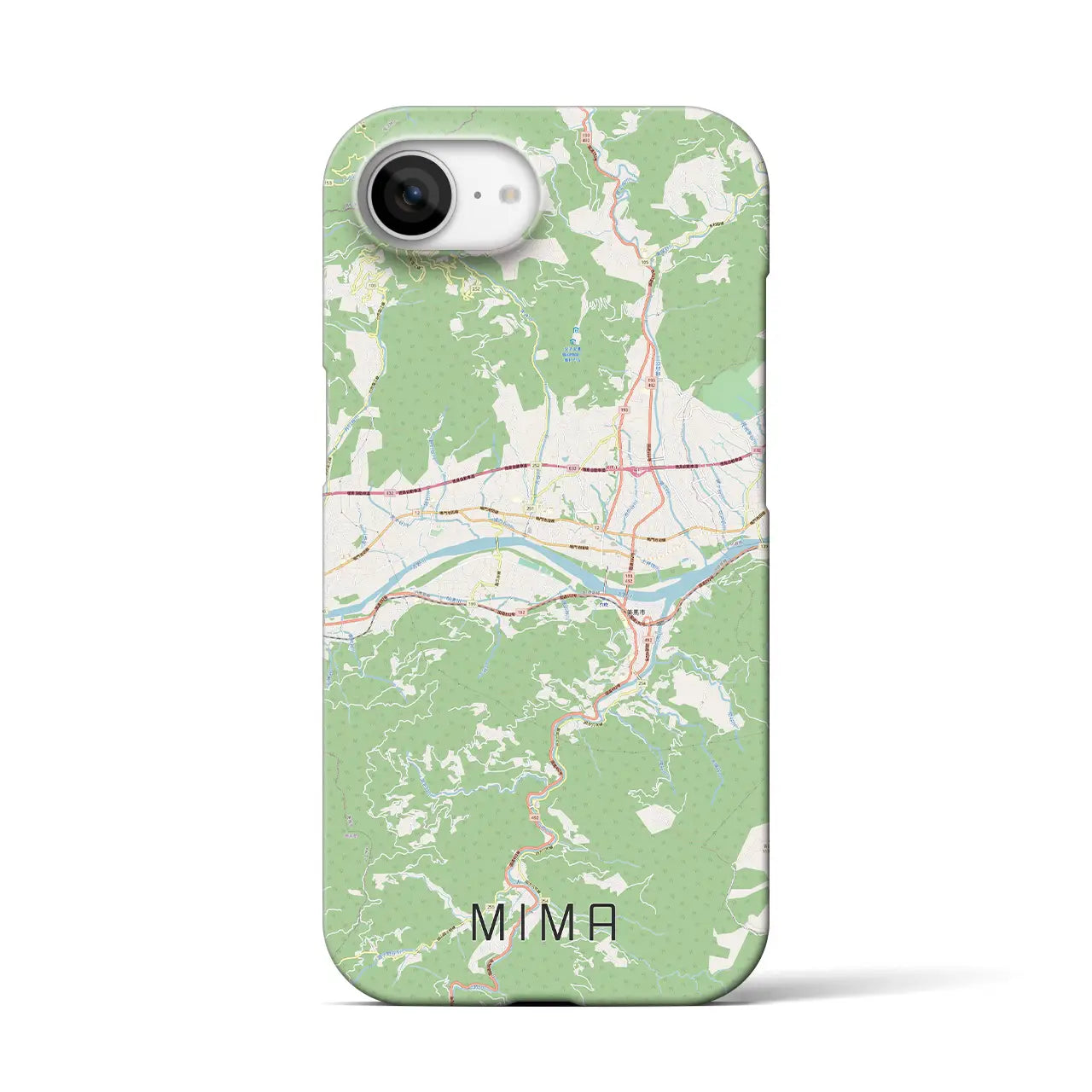 【美馬(徳島県)】地図柄iPhoneケース(バックカバータイプ)