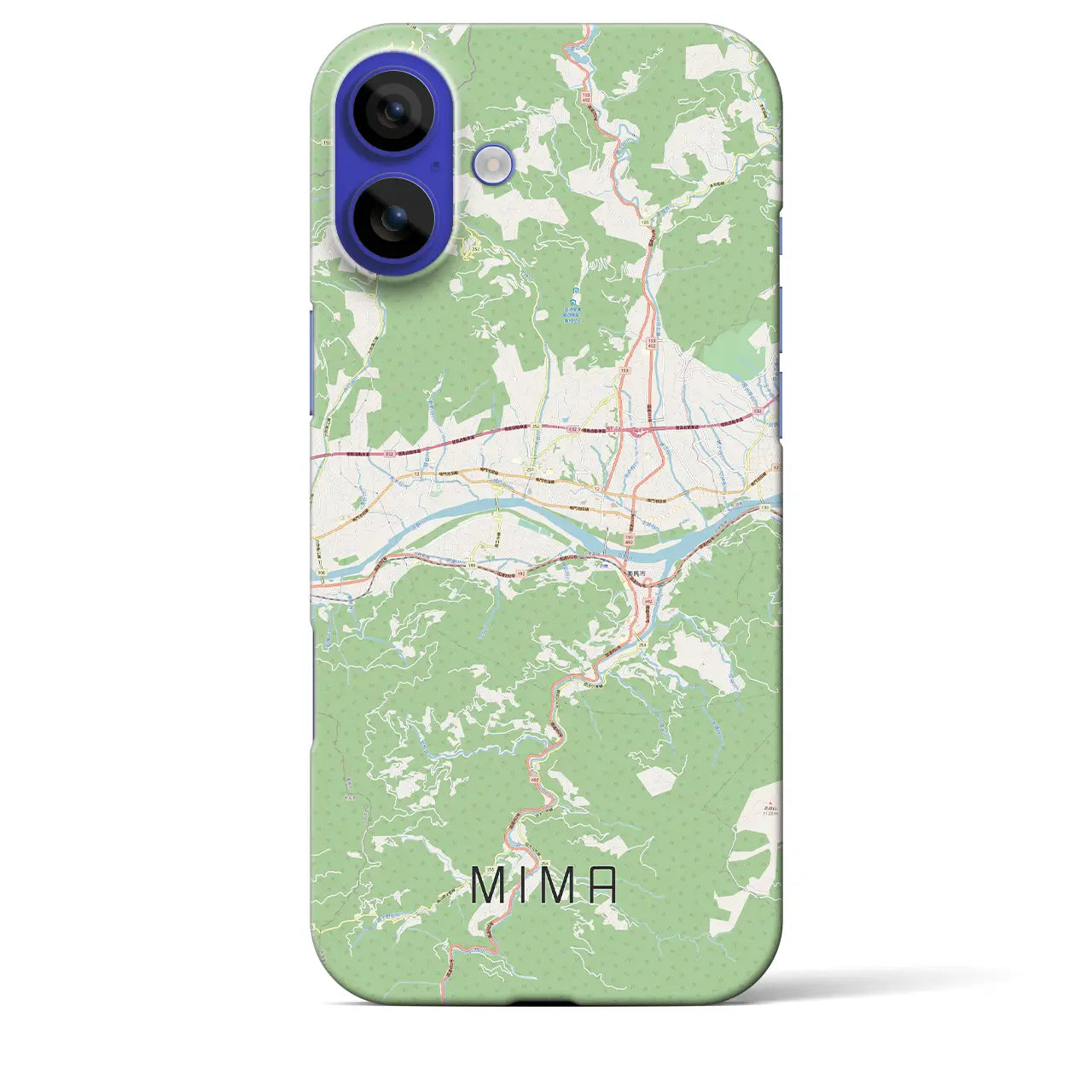 【美馬(徳島県)】地図柄iPhoneケース(バックカバータイプ)ナチュラル・iPhone 16 Pro Max 用
