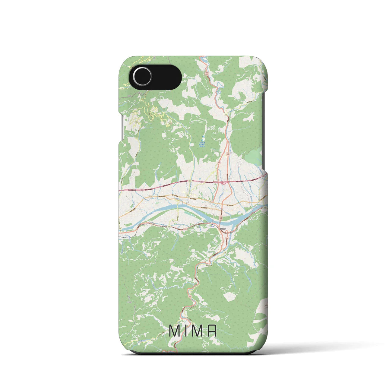 【美馬(徳島県)】地図柄iPhoneケース(バックカバータイプ)