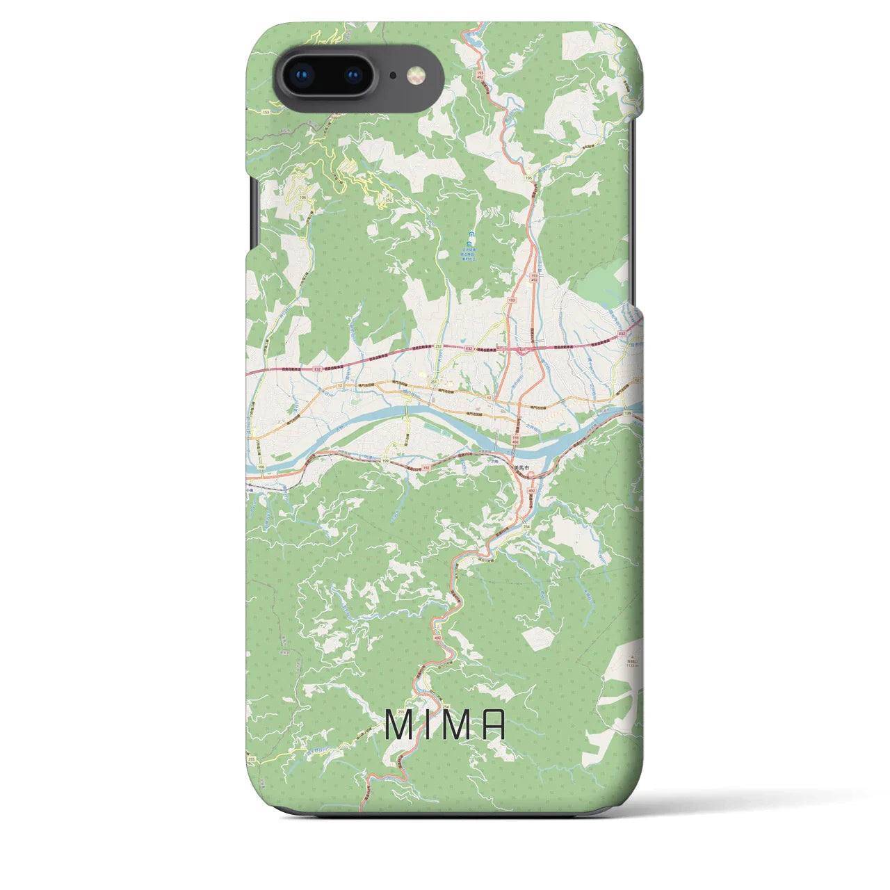 【美馬(徳島県)】地図柄iPhoneケース(バックカバータイプ)