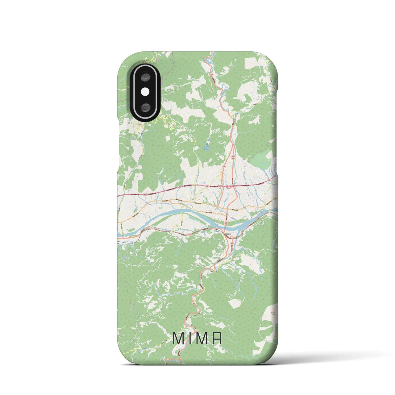 【美馬(徳島県)】地図柄iPhoneケース(バックカバータイプ)