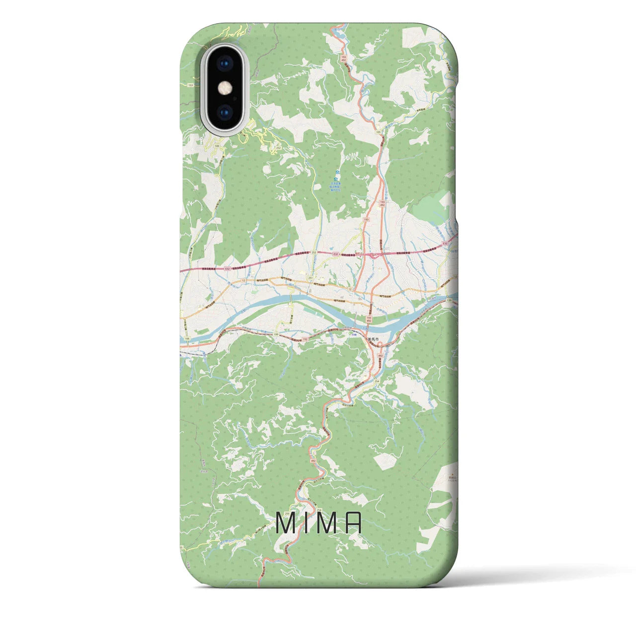 【美馬(徳島県)】地図柄iPhoneケース(バックカバータイプ)