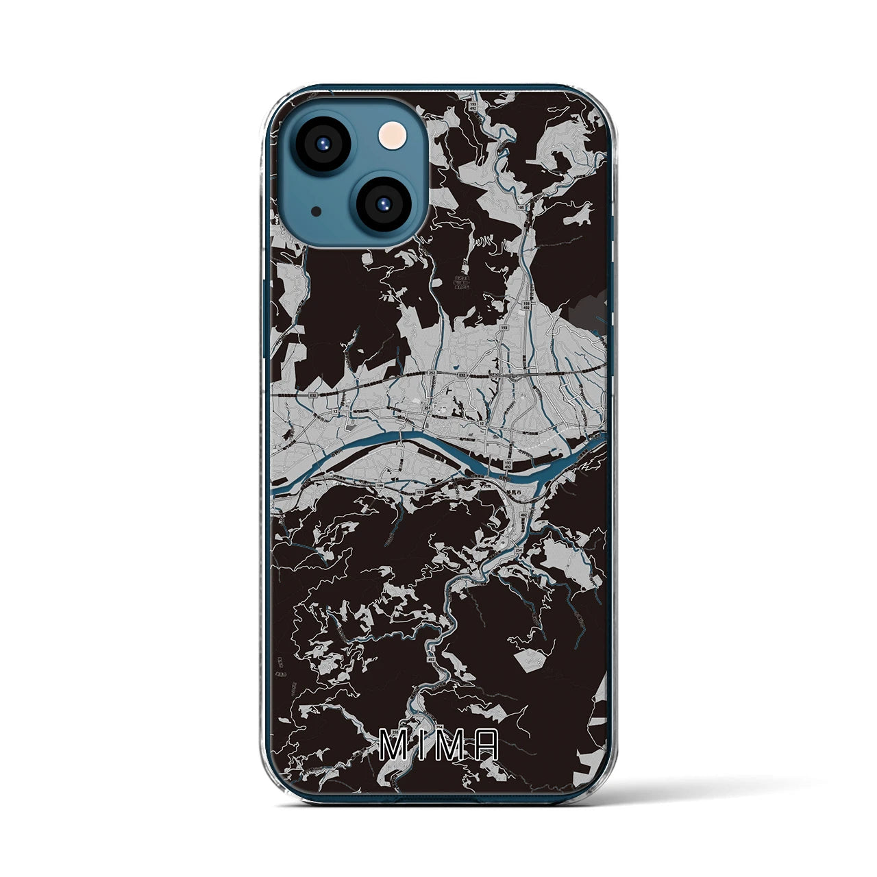 【美馬(徳島県)】地図柄iPhoneケース(クリアタイプ)