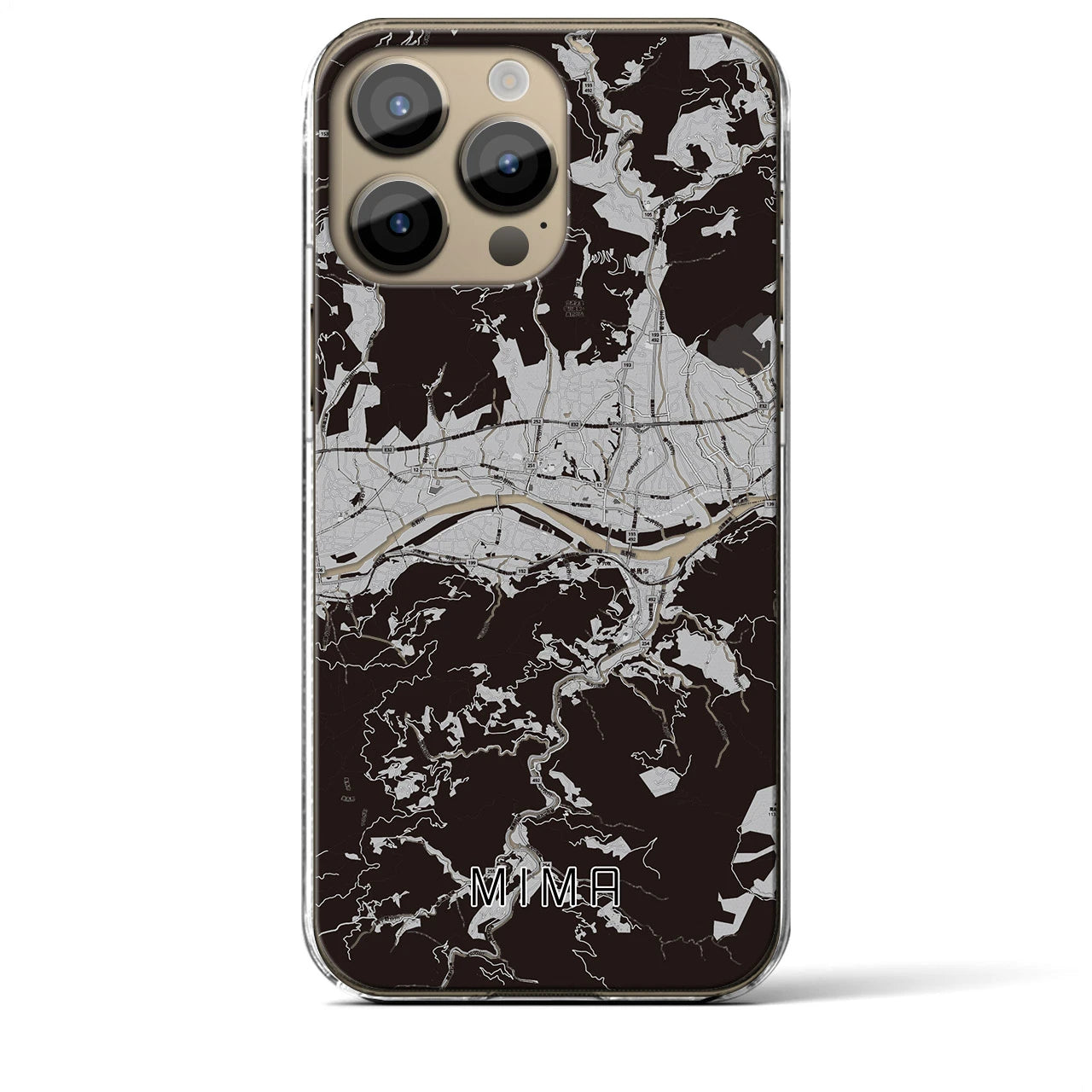 【美馬(徳島県)】地図柄iPhoneケース(クリアタイプ)