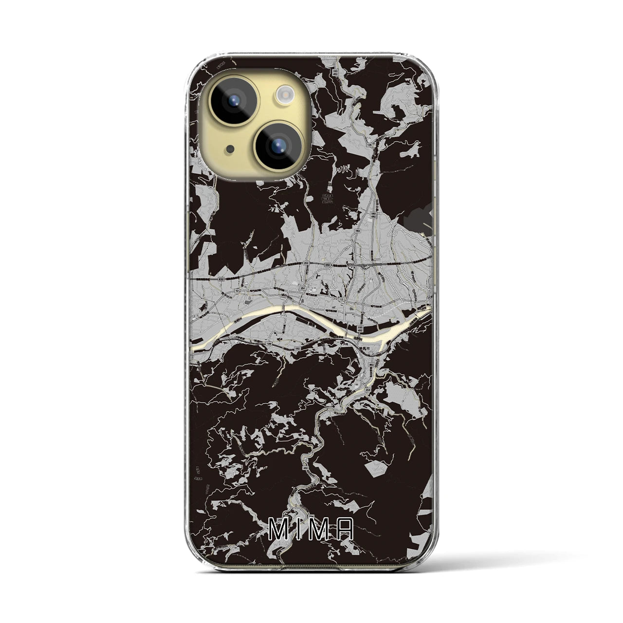 【美馬(徳島県)】地図柄iPhoneケース(クリアタイプ)