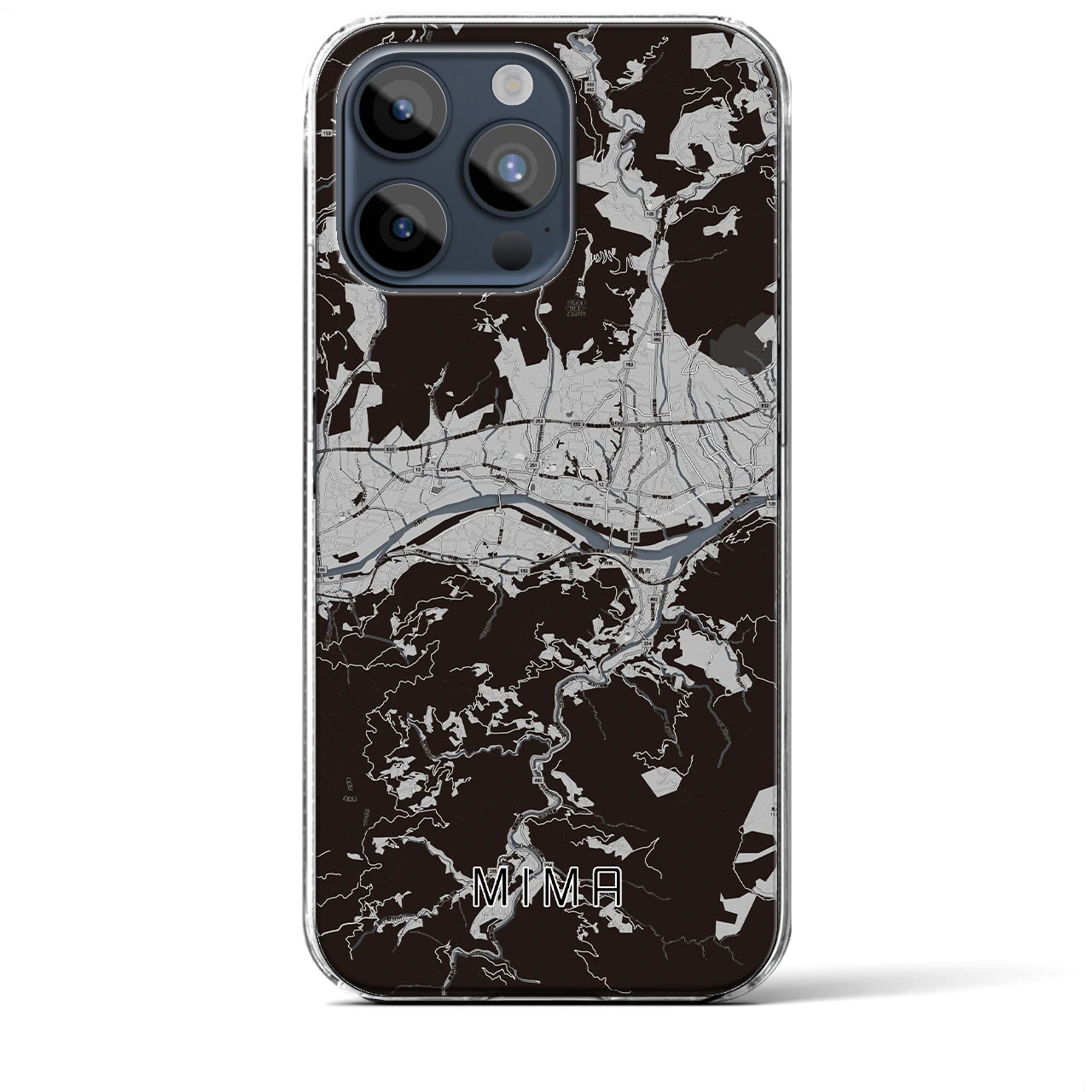 【美馬(徳島県)】地図柄iPhoneケース(クリアタイプ)