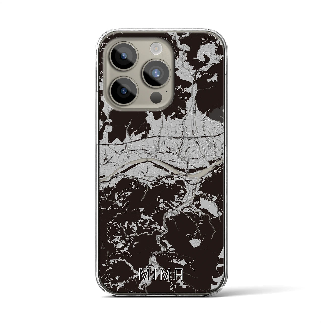 【美馬(徳島県)】地図柄iPhoneケース(クリアタイプ)