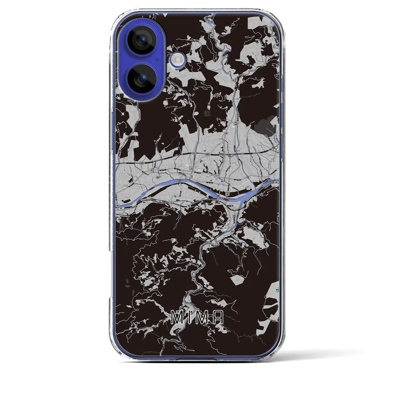 【美馬(徳島県)】地図柄iPhoneケース(クリアタイプ)