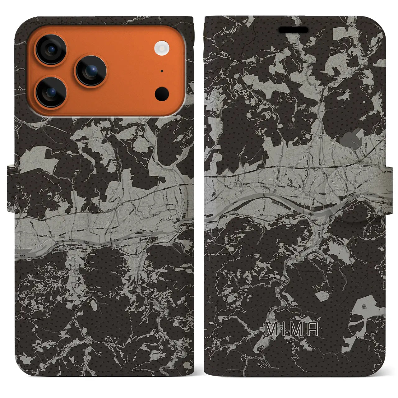 【美馬(徳島県)】地図柄iPhoneケース(手帳タイプ)