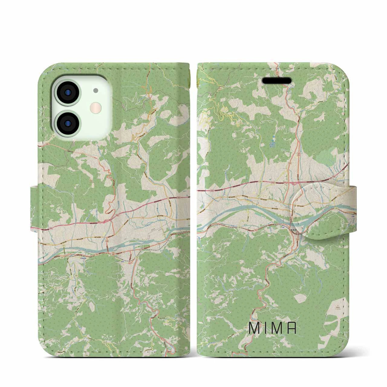 【美馬(徳島県)】地図柄iPhoneケース(手帳タイプ)