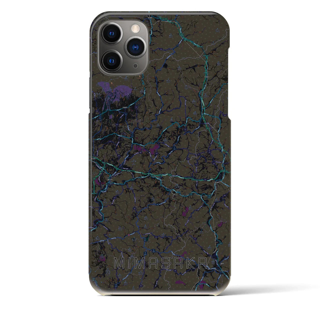 【美作(岡山県)】地図柄iPhoneケース(バックカバータイプ)