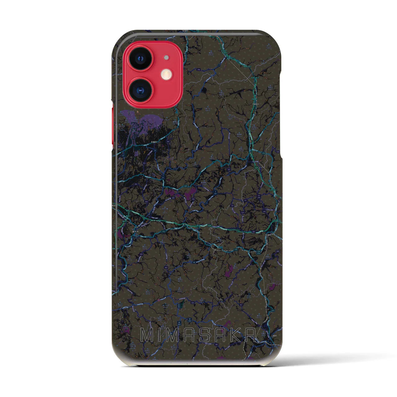 【美作(岡山県)】地図柄iPhoneケース(バックカバータイプ)