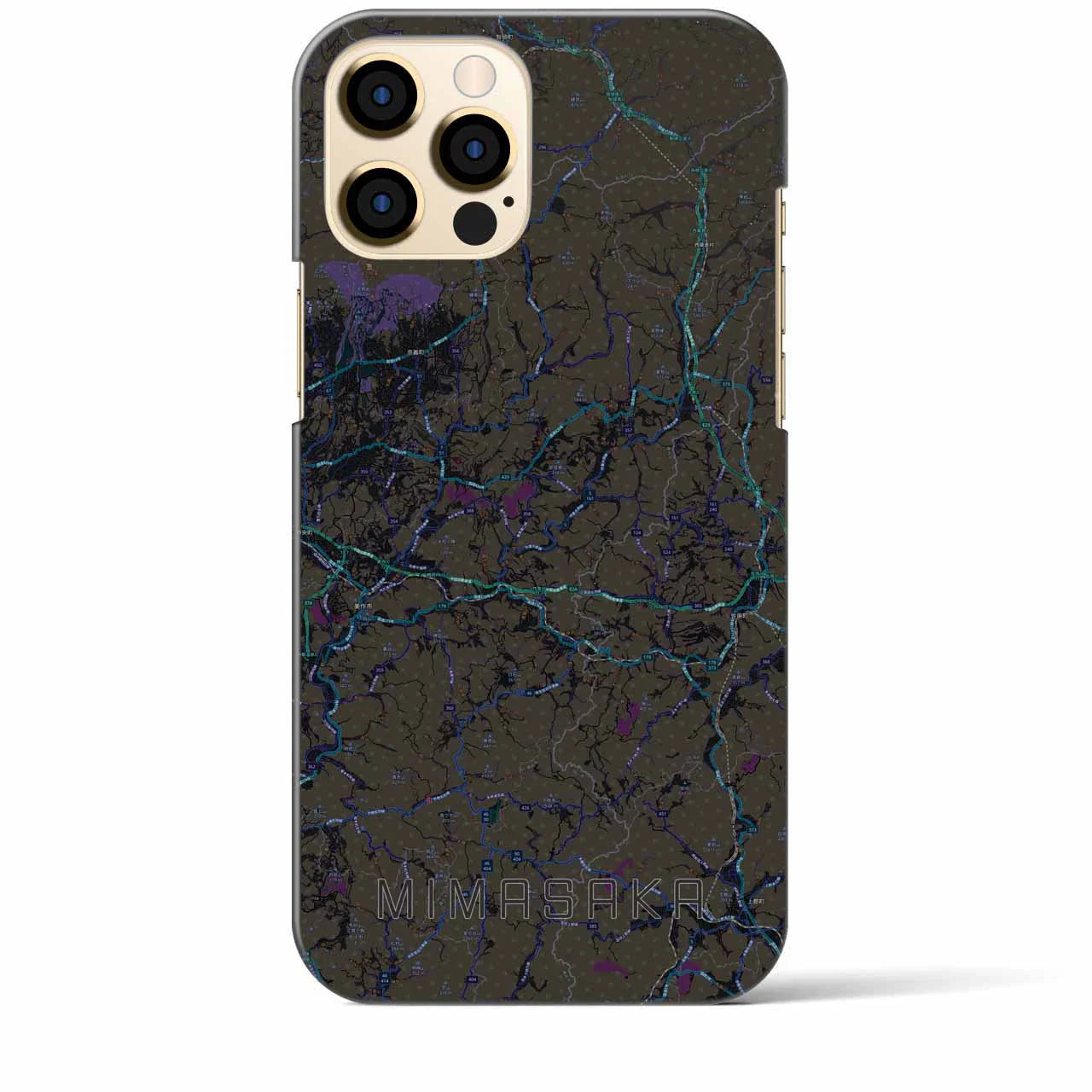 【美作(岡山県)】地図柄iPhoneケース(バックカバータイプ)