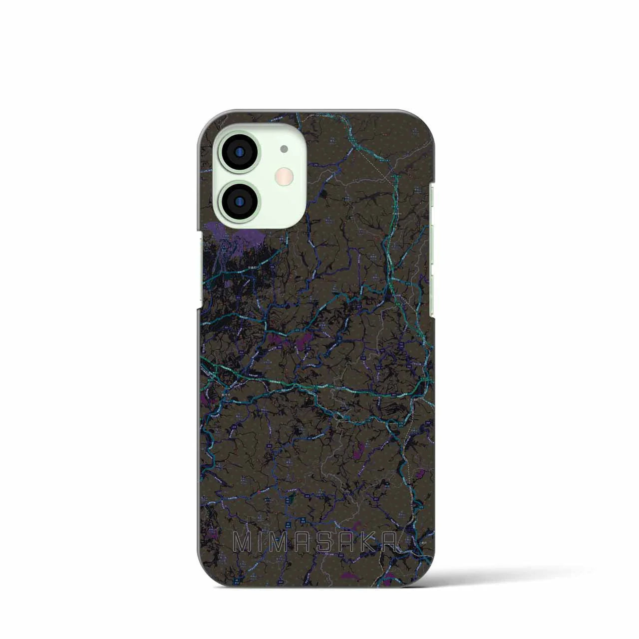 【美作(岡山県)】地図柄iPhoneケース(バックカバータイプ)