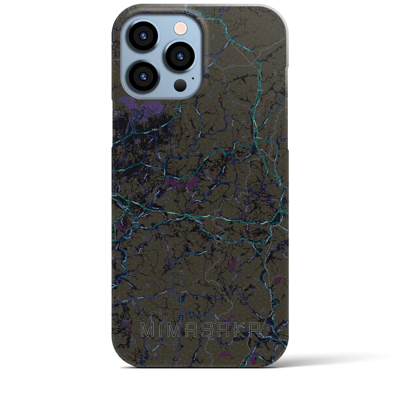 【美作(岡山県)】地図柄iPhoneケース(バックカバータイプ)