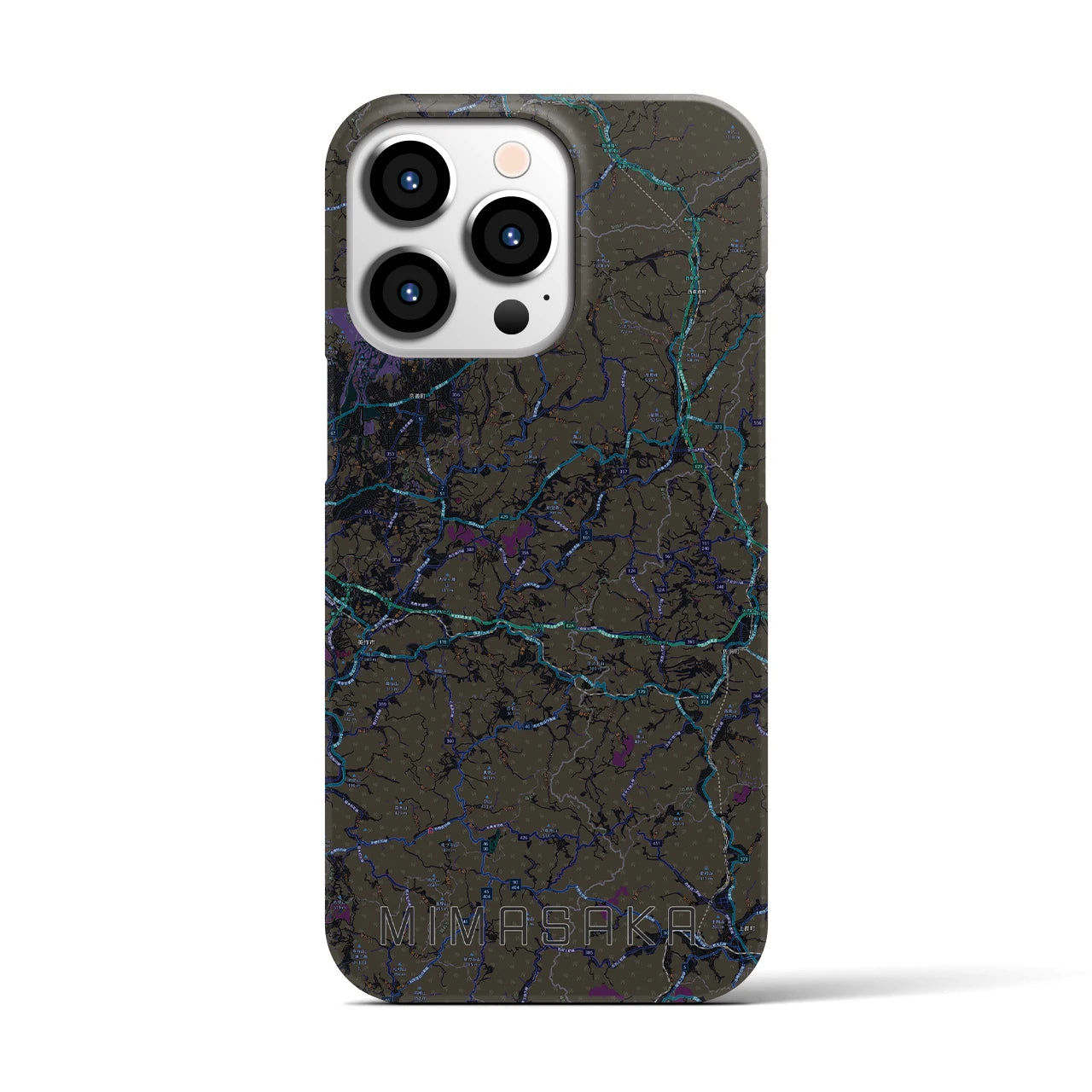 【美作(岡山県)】地図柄iPhoneケース(バックカバータイプ)