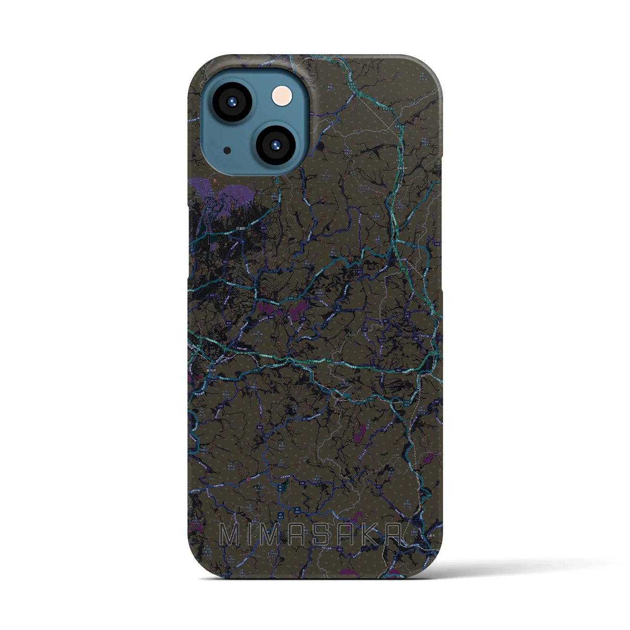 【美作(岡山県)】地図柄iPhoneケース(バックカバータイプ)