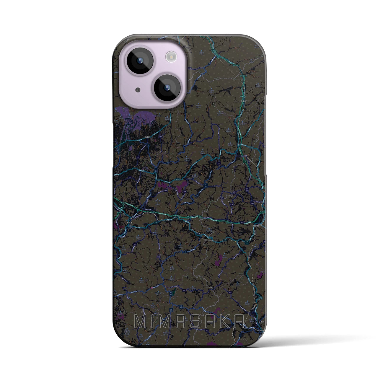 【美作(岡山県)】地図柄iPhoneケース(バックカバータイプ)