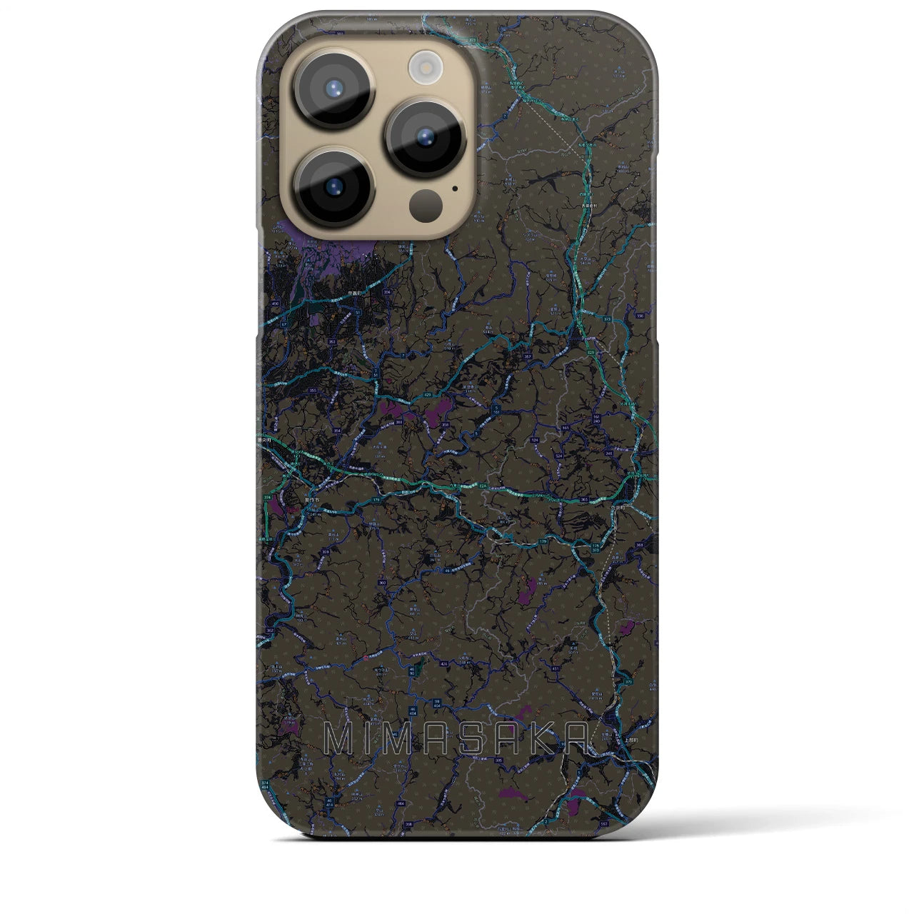 【美作(岡山県)】地図柄iPhoneケース(バックカバータイプ)