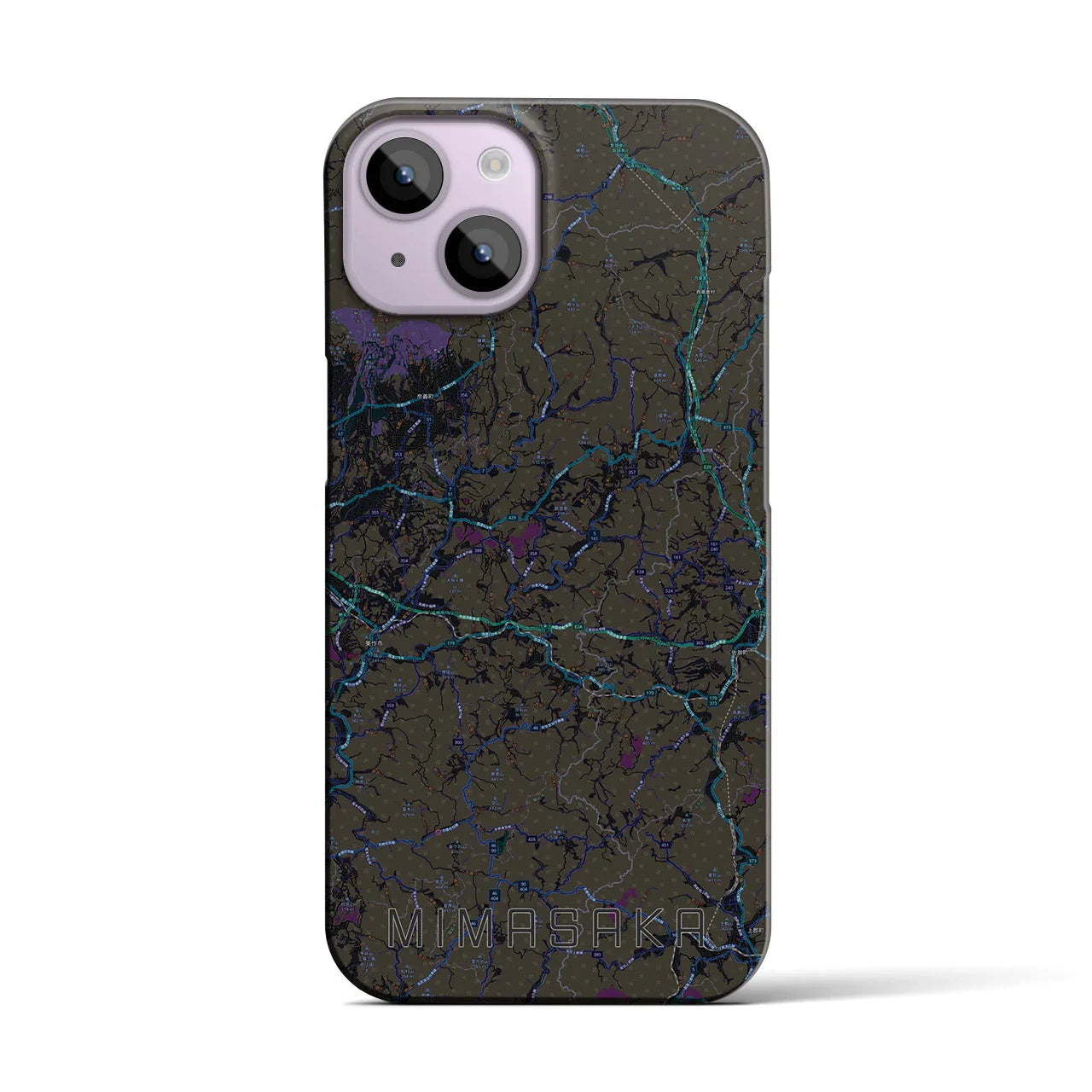 【美作(岡山県)】地図柄iPhoneケース(バックカバータイプ)