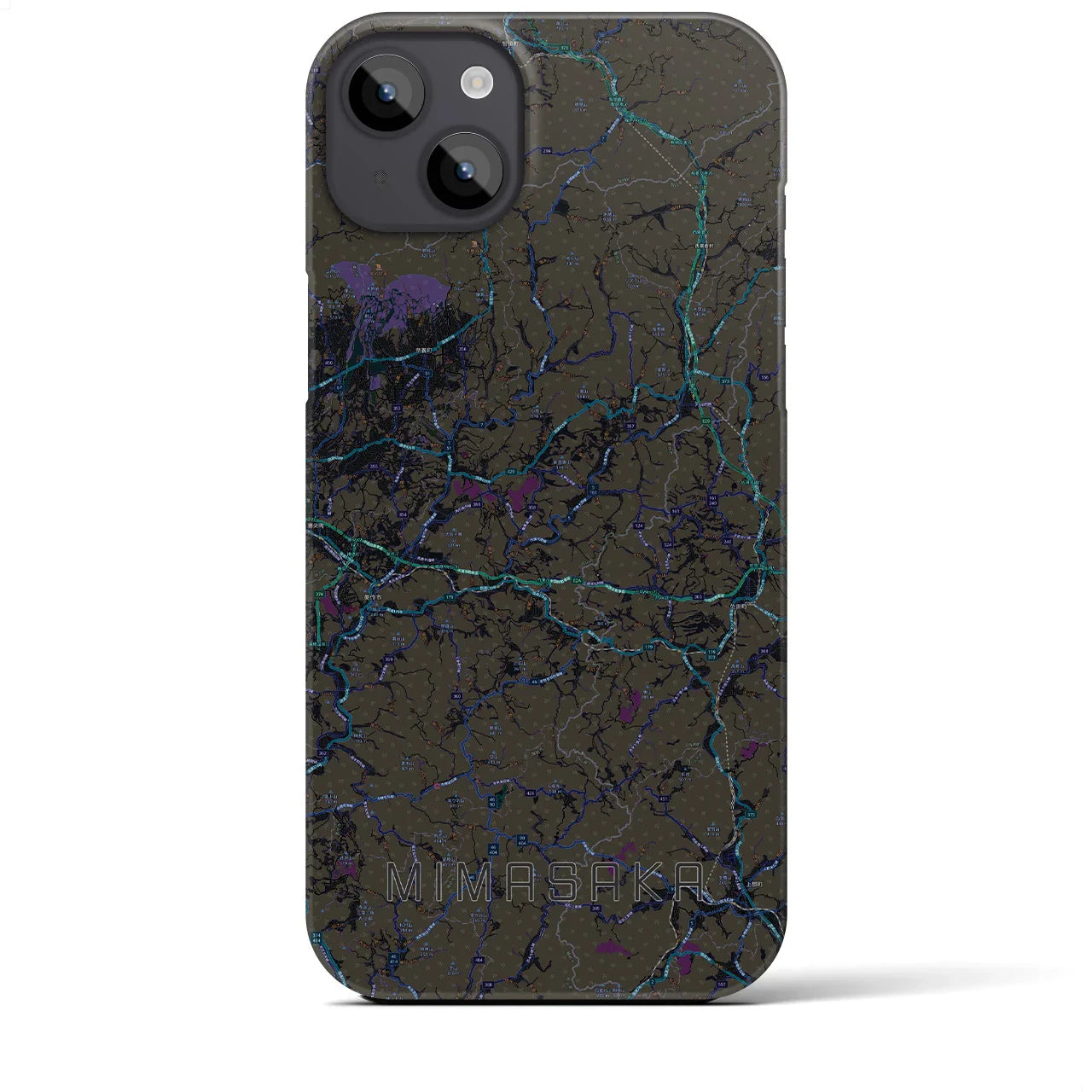 【美作(岡山県)】地図柄iPhoneケース(バックカバータイプ)