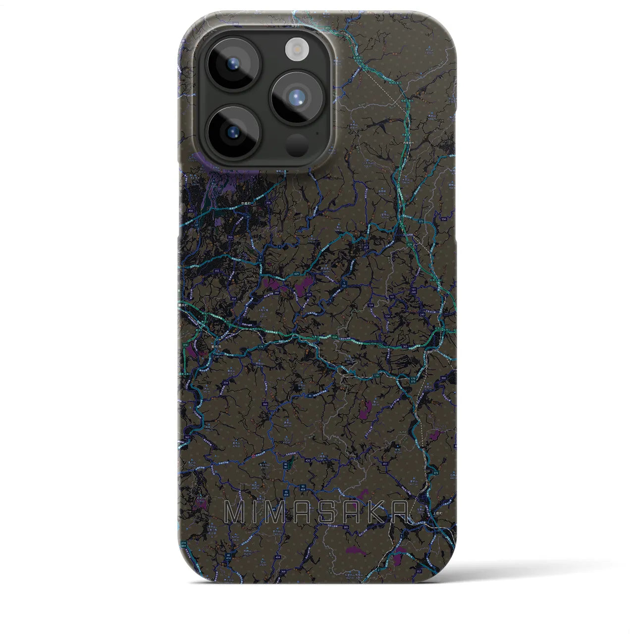 【美作(岡山県)】地図柄iPhoneケース(バックカバータイプ)