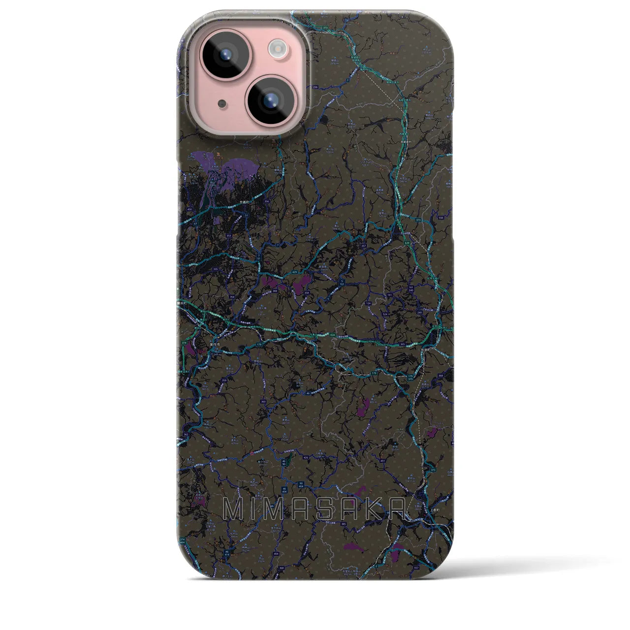 【美作(岡山県)】地図柄iPhoneケース(バックカバータイプ)