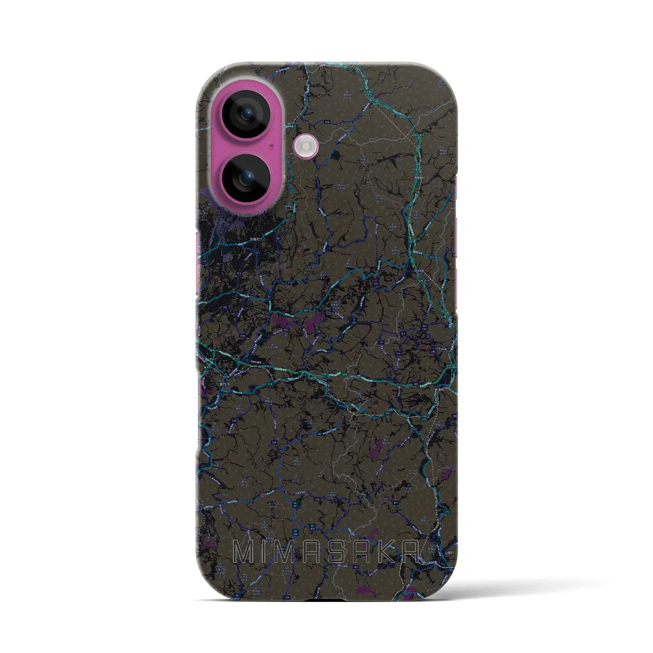 【美作(岡山県)】地図柄iPhoneケース(バックカバータイプ)