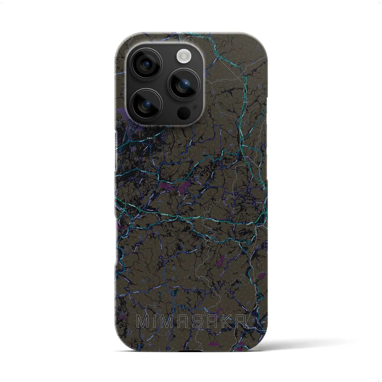 【美作(岡山県)】地図柄iPhoneケース(バックカバータイプ)