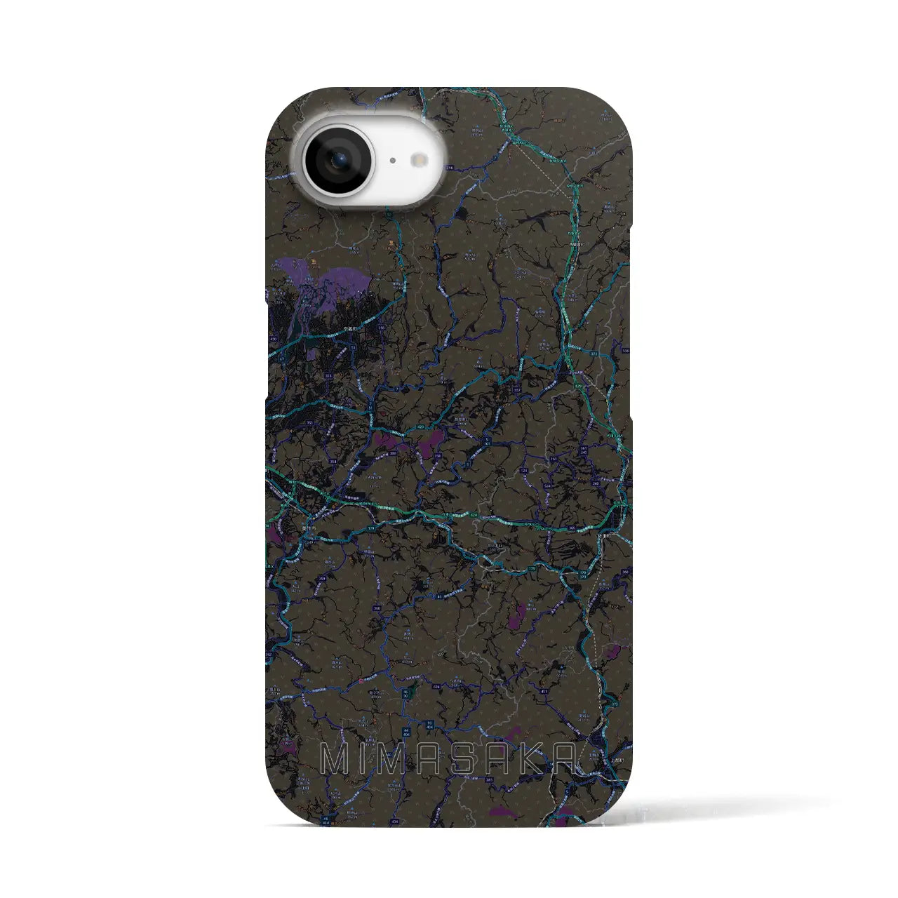 【美作(岡山県)】地図柄iPhoneケース(バックカバータイプ)