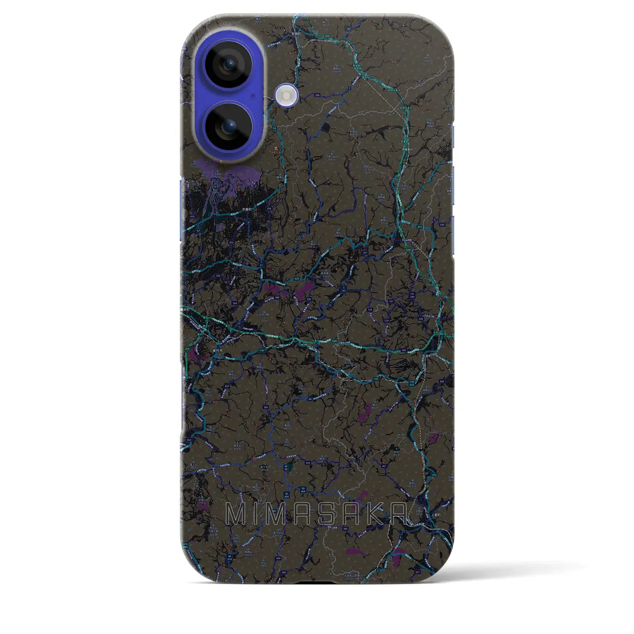 【美作(岡山県)】地図柄iPhoneケース(バックカバータイプ)