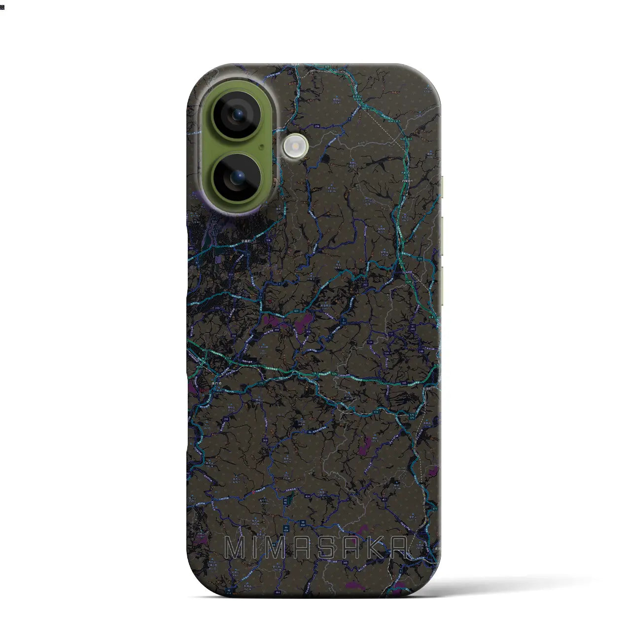 【美作(岡山県)】地図柄iPhoneケース(バックカバータイプ)