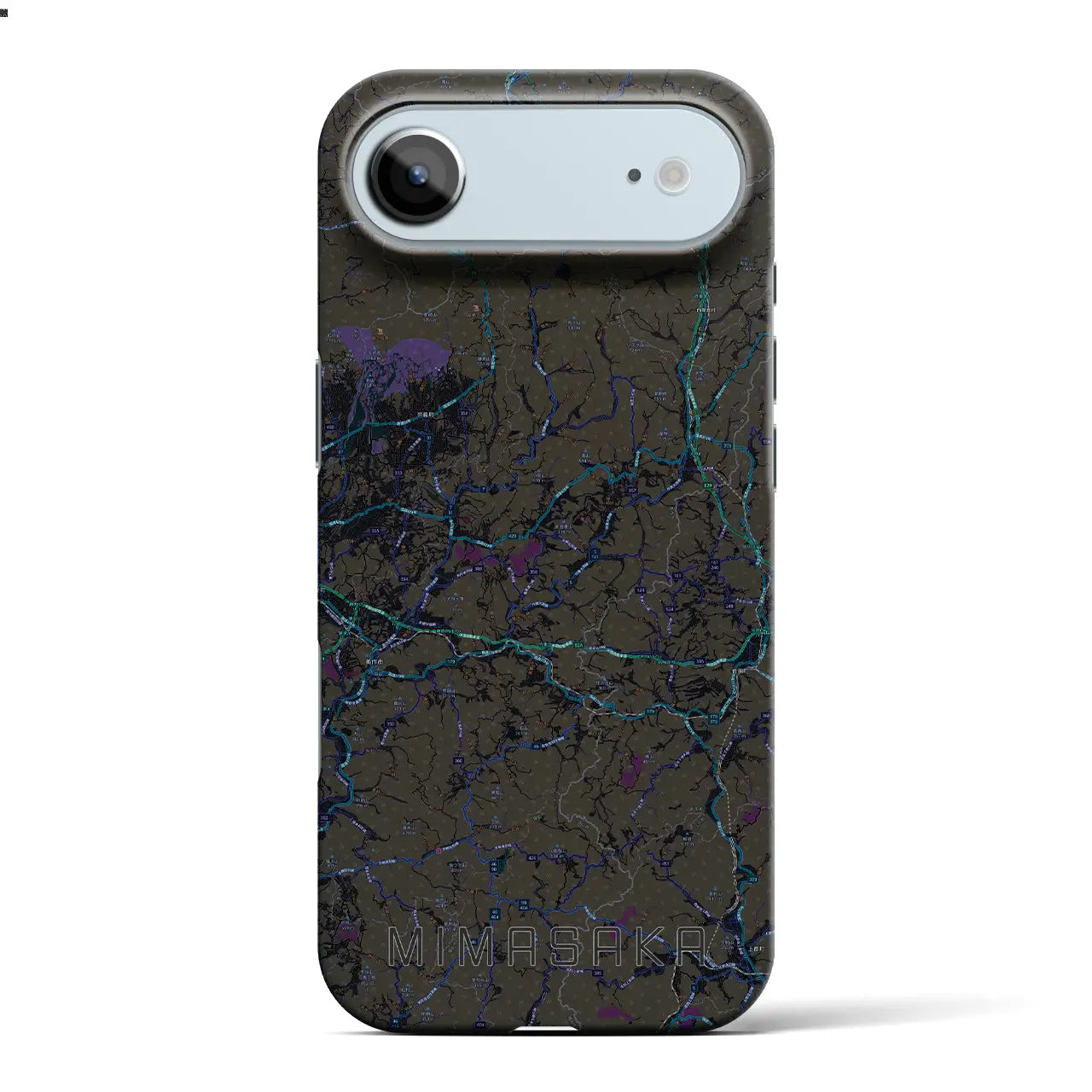 【美作(岡山県)】地図柄iPhoneケース(バックカバータイプ)