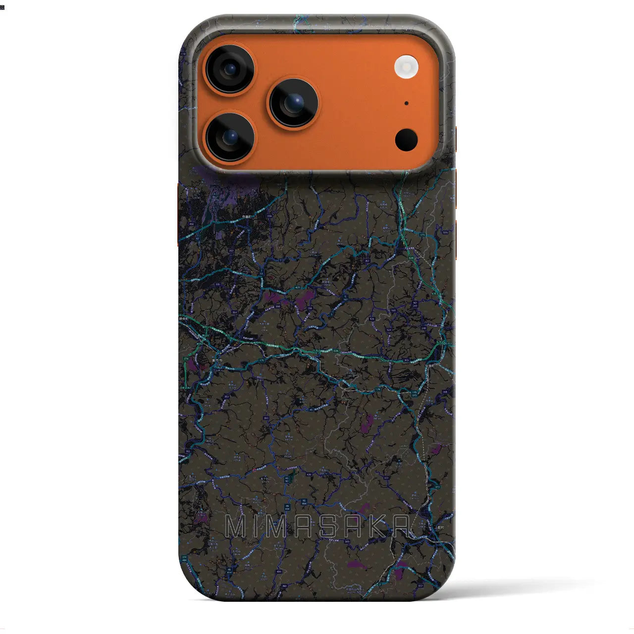 【美作(岡山県)】地図柄iPhoneケース(バックカバータイプ)