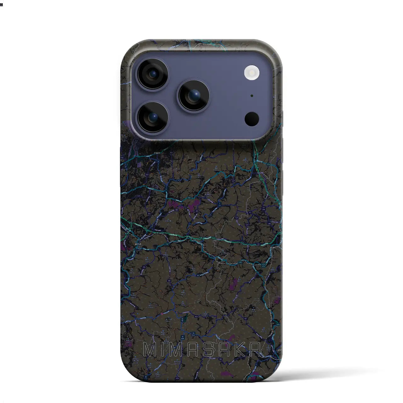 【美作(岡山県)】地図柄iPhoneケース(バックカバータイプ)
