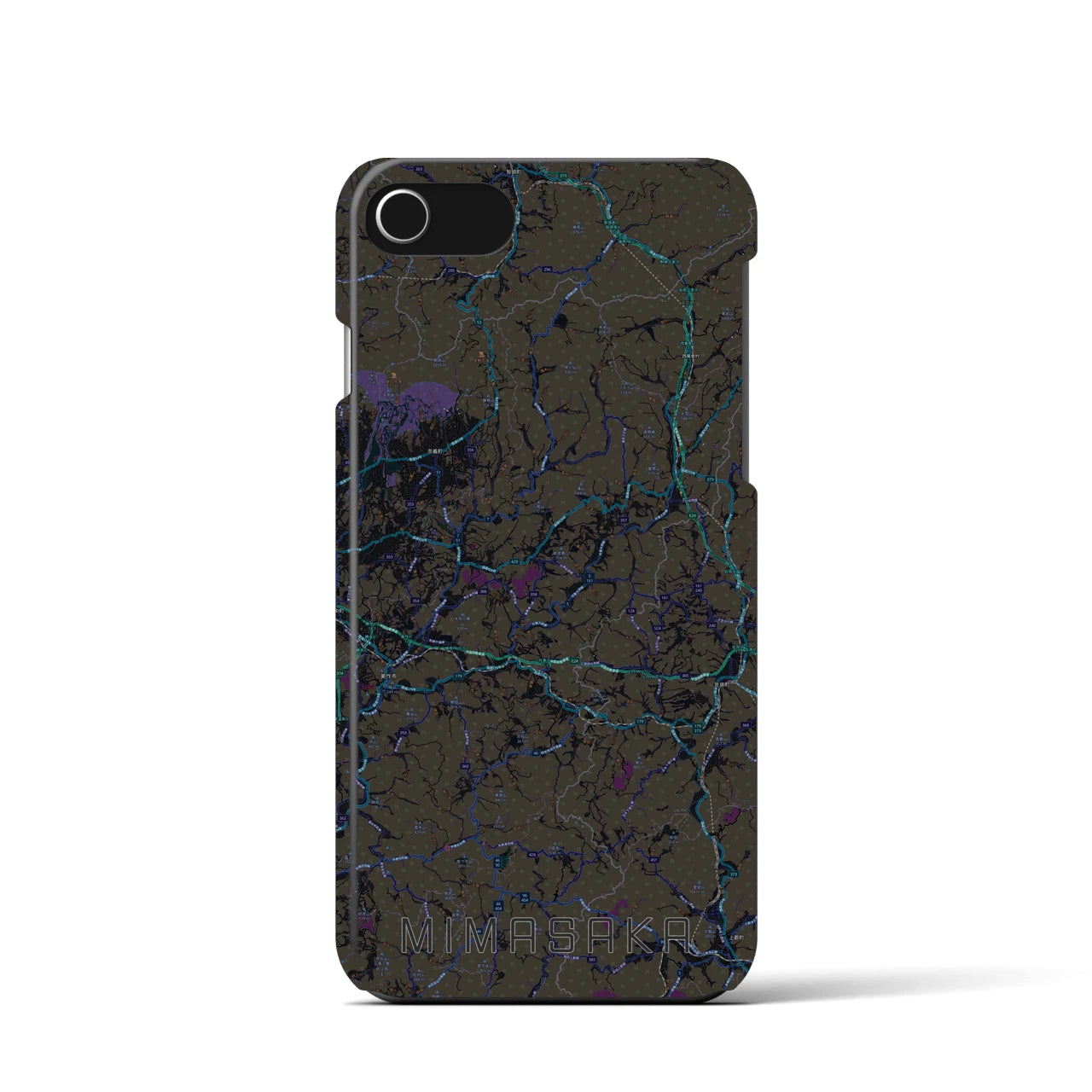 【美作(岡山県)】地図柄iPhoneケース(バックカバータイプ)
