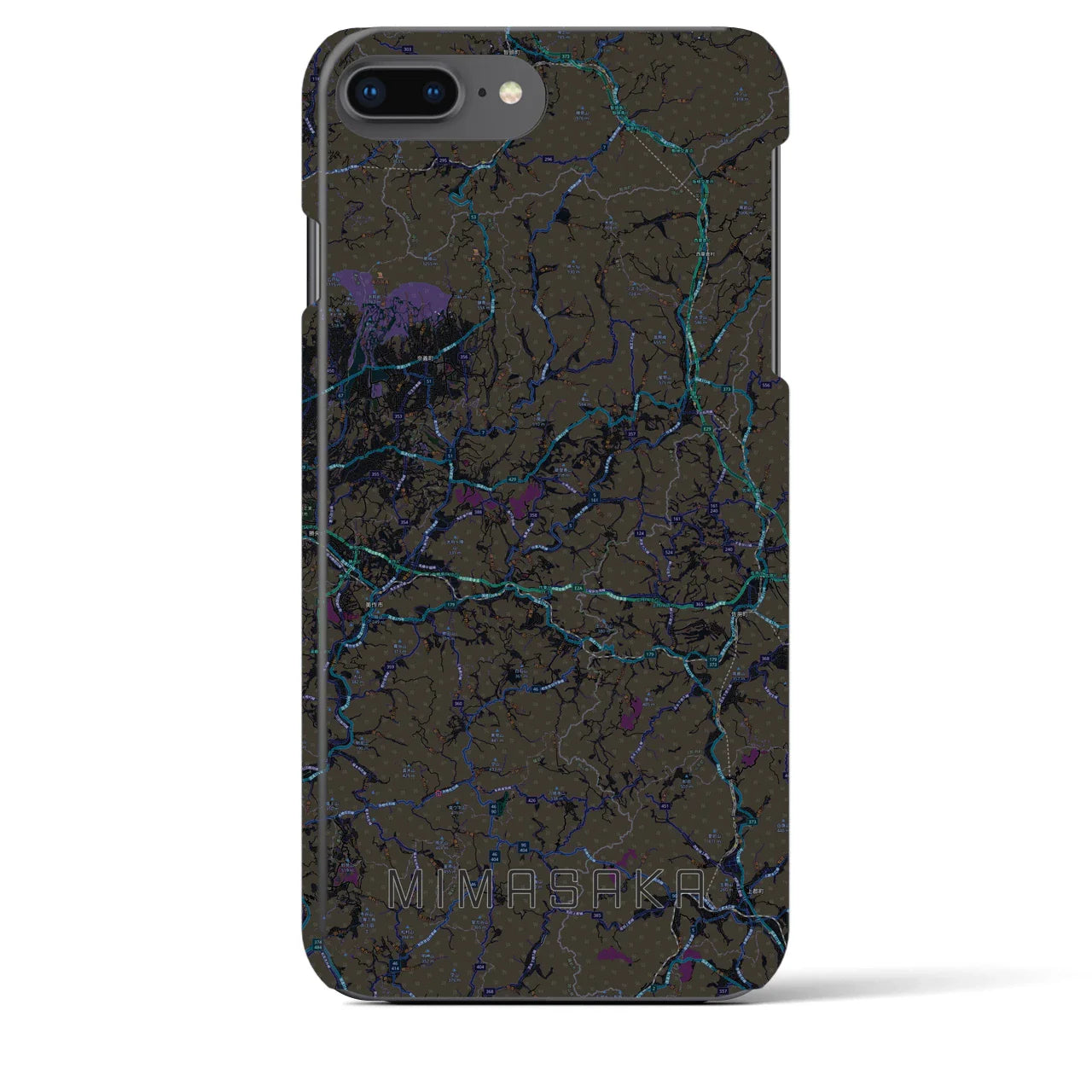 【美作(岡山県)】地図柄iPhoneケース(バックカバータイプ)